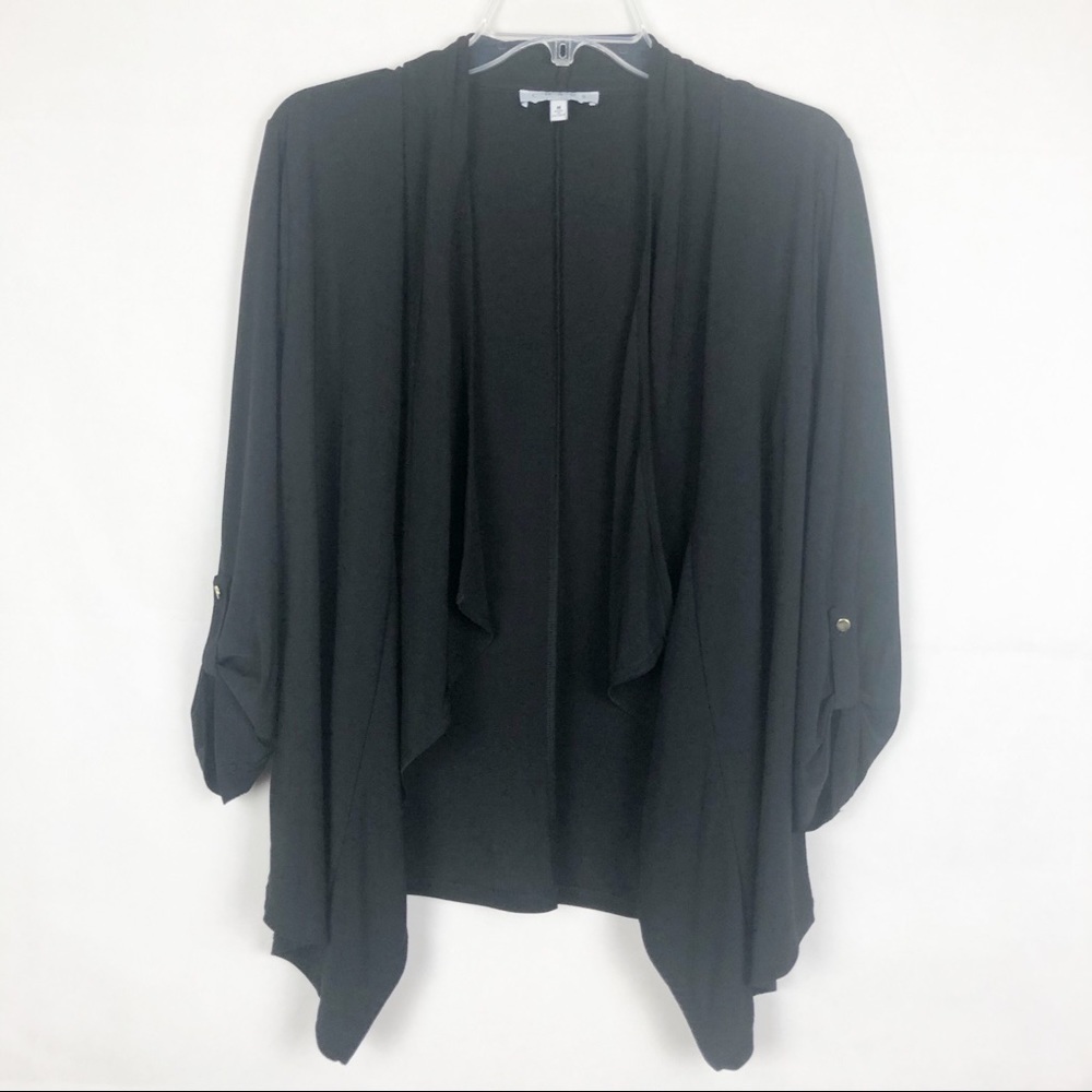 Chaus | Black Open Front Cardigan Wrap